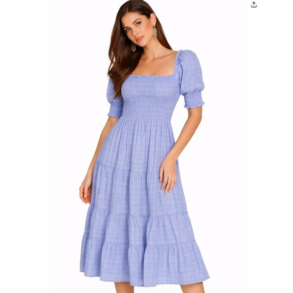 Hill House Dresses & Skirts - Hill House Home Nesli Nap Dress Diana Blue Check plaid print.  - Size XS